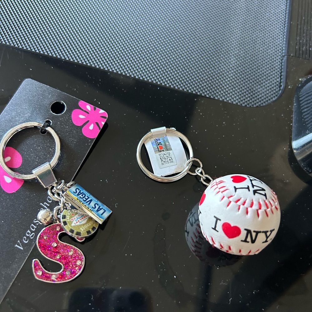 I Love NY Baseball Keychain